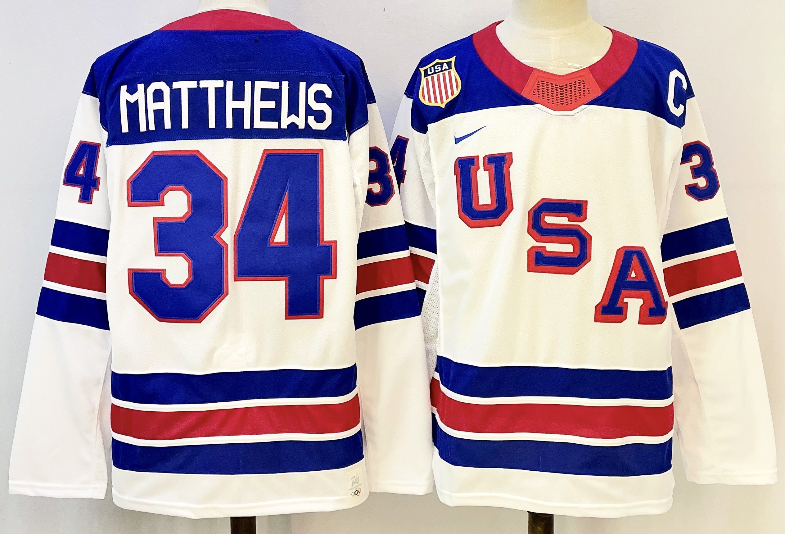 Men USA #34 Matthews White Nike 2026 NHL jersey 05->more nhl jerseys->NHL Jersey